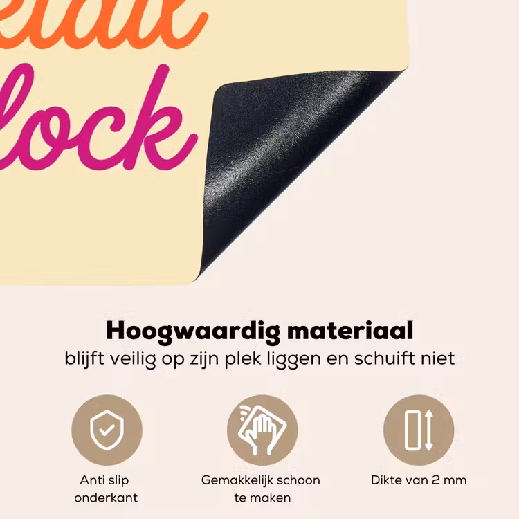 Cocktail O'Clock - Geel - Retro Inductie beschemer met haakjes klein -ky-onderkant-nl