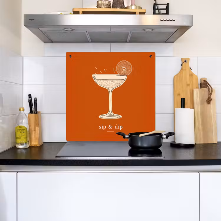 Cocktail - Oranje - Zomer - Quote Inductie beschemer met haakjes middel -sfeer2
