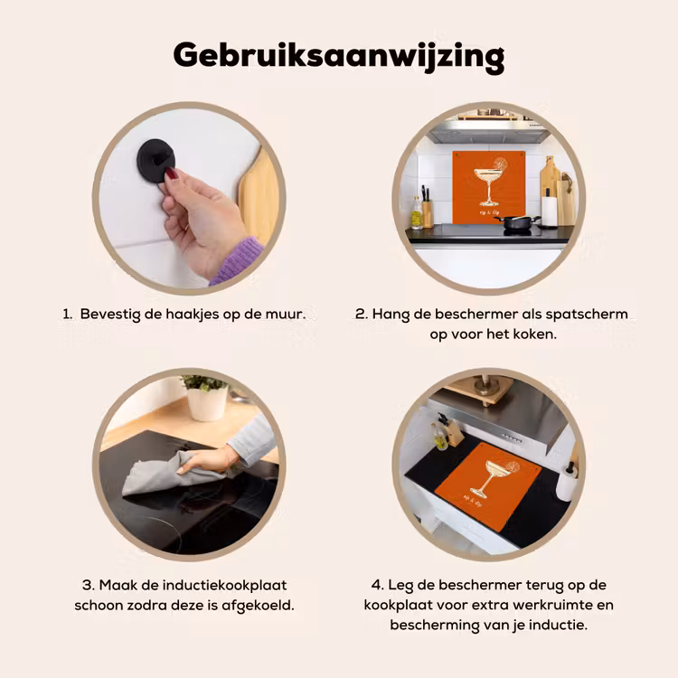 Cocktail - Oranje - Zomer - Quote Inductie beschemer met haakjes middel -ky-gebruik-nl