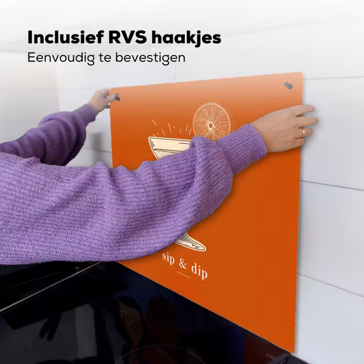 Cocktail - Oranje - Zomer - Quote Inductie beschemer met haakjes middel -ky-ophangen-nl