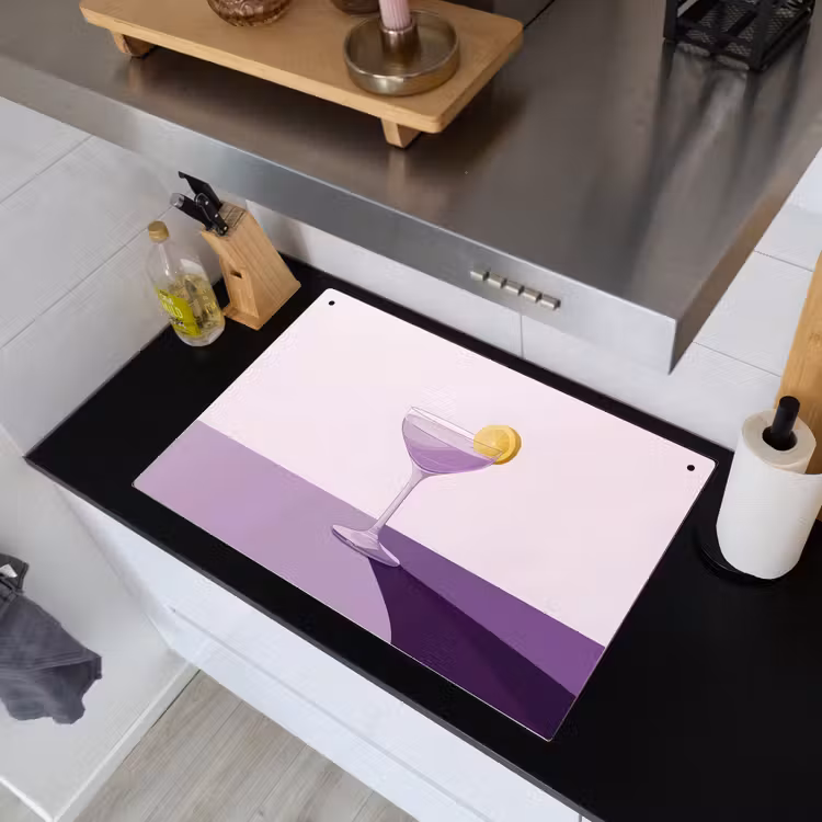 Cocktail - Paars - Minimalistisch - Citroen Inductie beschemer met haakjes klein -sfeer1