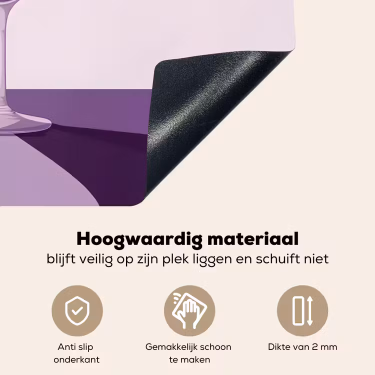 Cocktail - Paars - Minimalistisch - Citroen Inductie beschemer met haakjes klein -ky-onderkant-nl