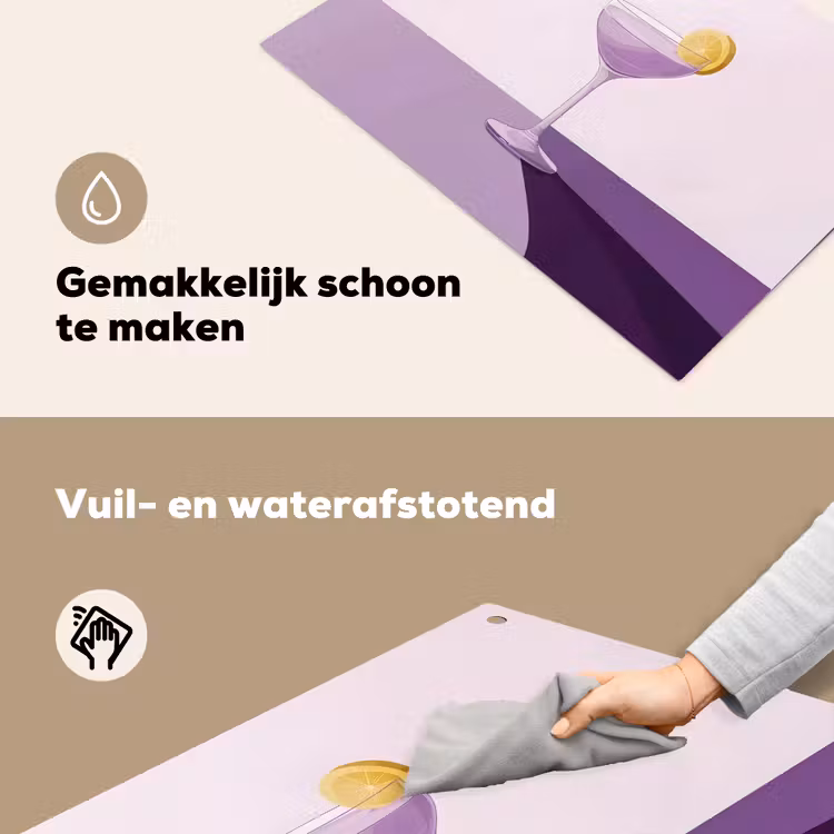 Cocktail - Paars - Minimalistisch - Citroen Inductie beschemer met haakjes klein -ky-schoon-nl