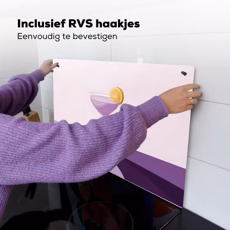 Cocktail - Paars - Minimalistisch - Citroen Inductie beschemer met haakjes klein -ky-ophangen-nl