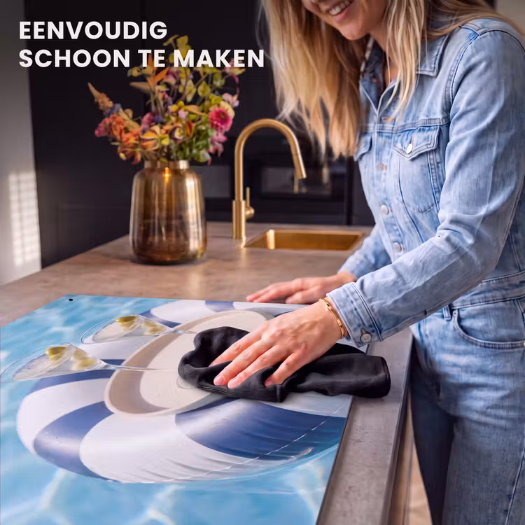 Cocktail - Zwembad - Zomer - Blauw Inductie beschemer met haakjes klein -ky-schoon-nl