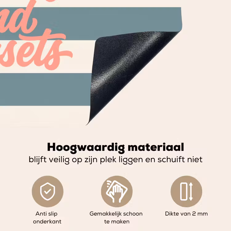 Cocktails - Strepen - Blauw - Koraal Inductie beschemer met haakjes klein -ky-onderkant-nl