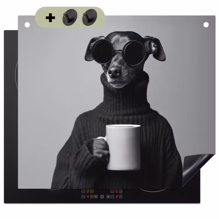 Coltrui - Hond - Bril - Mok Inductie beschemer met haakjes middel -3d