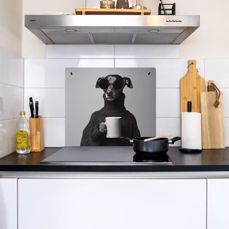 Coltrui - Hond - Bril - Mok Inductie beschemer met haakjes middel -sfeer2