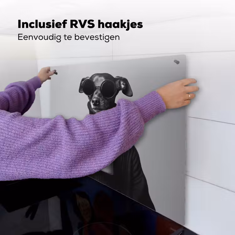 Coltrui - Hond - Bril - Mok Inductie beschemer met haakjes middel -ky-ophangen-nl