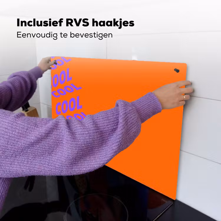 Cool - Paars - Oranje Inductie beschemer met haakjes klein -ky-ophangen-nl