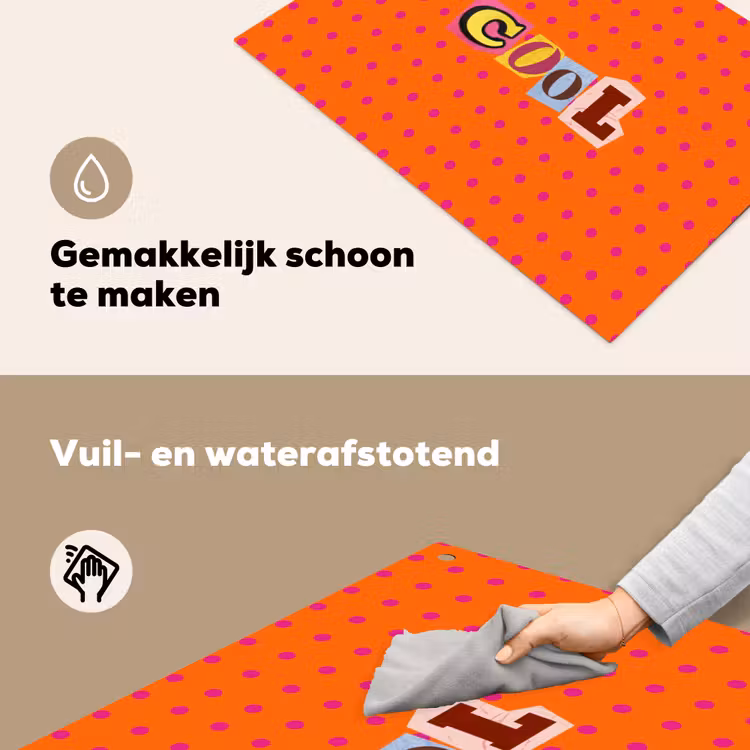 Cool - Stippen - Oranje Inductie beschemer met haakjes klein -ky-schoon-nl