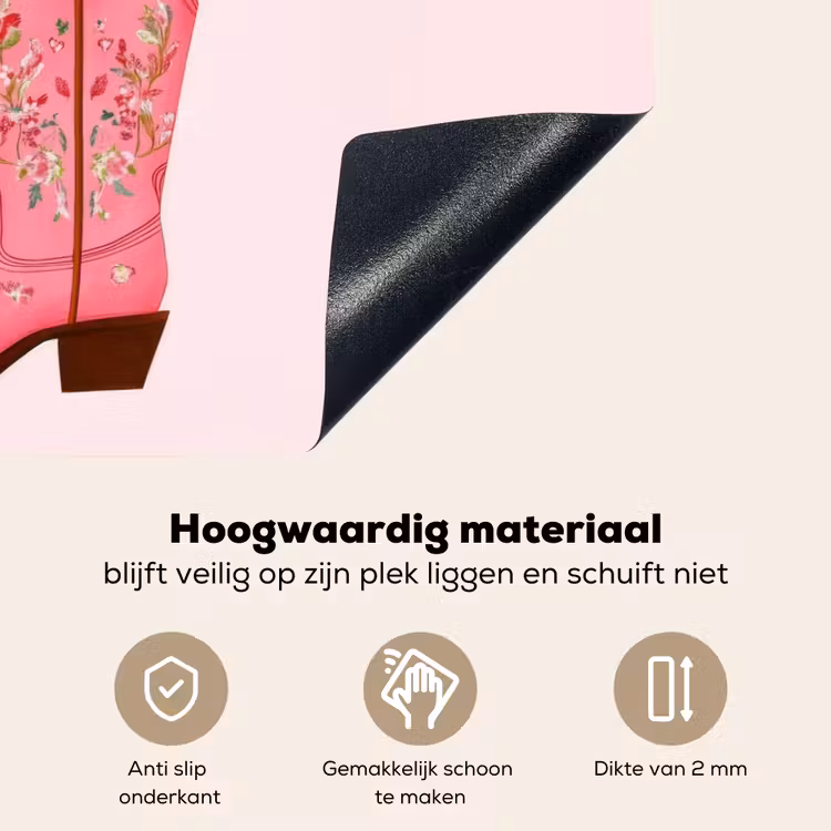 Cowboylaarzen - Roze - Boeket - Bloemen Inductie beschemer met haakjes klein -ky-onderkant-nl