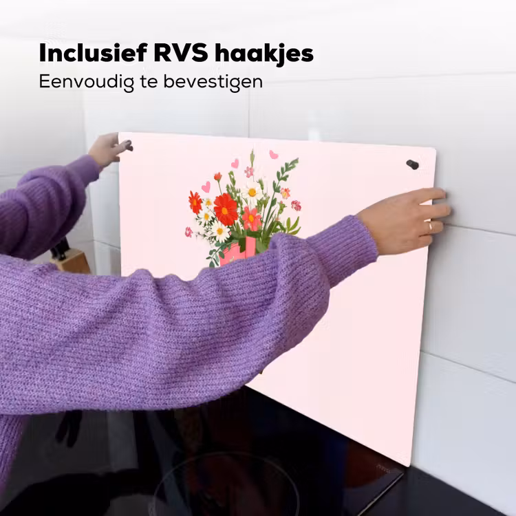 Cowboylaarzen - Roze - Boeket - Bloemen Inductie beschemer met haakjes klein -ky-ophangen-nl
