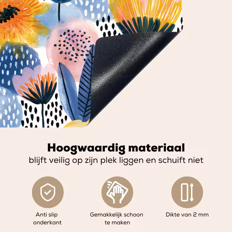 Creatief - Patroon - Kleurrijk Inductie beschemer met haakjes klein 777 -ky-onderkant-nl