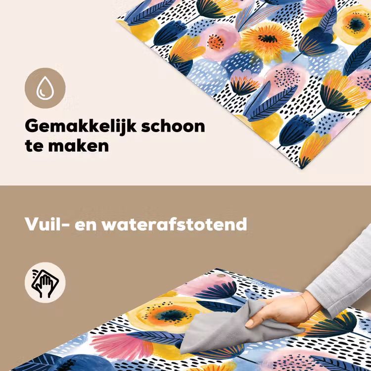 Creatief - Patroon - Kleurrijk Inductie beschemer met haakjes klein 777 -ky-schoon-nl