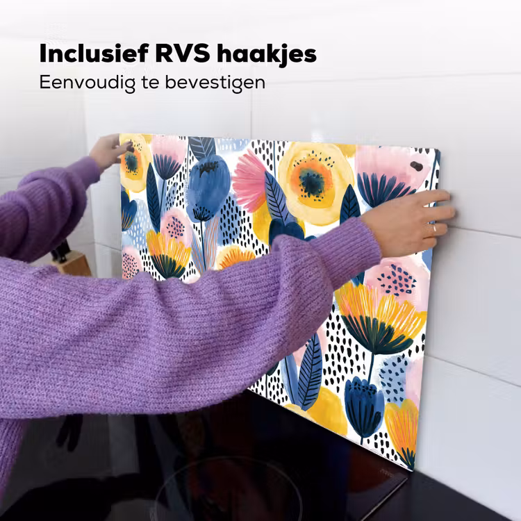 Creatief - Patroon - Kleurrijk Inductie beschemer met haakjes klein 777 -ky-ophangen-nl