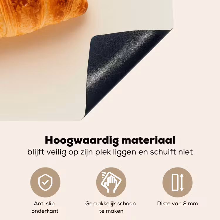 Croissant - Brood - Beige Inductie beschemer met haakjes klein -ky-onderkant-nl