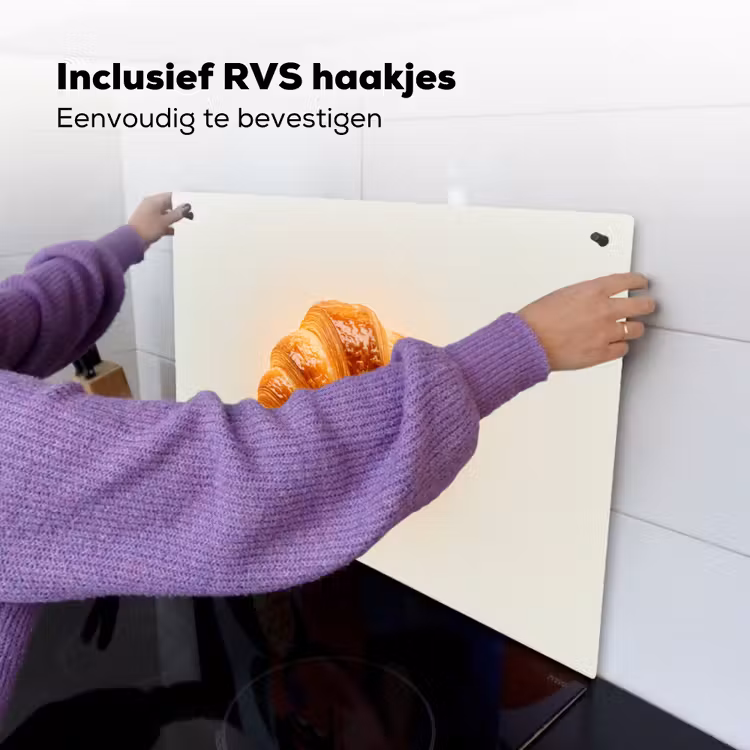 Croissant - Brood - Beige Inductie beschemer met haakjes klein -ky-ophangen-nl