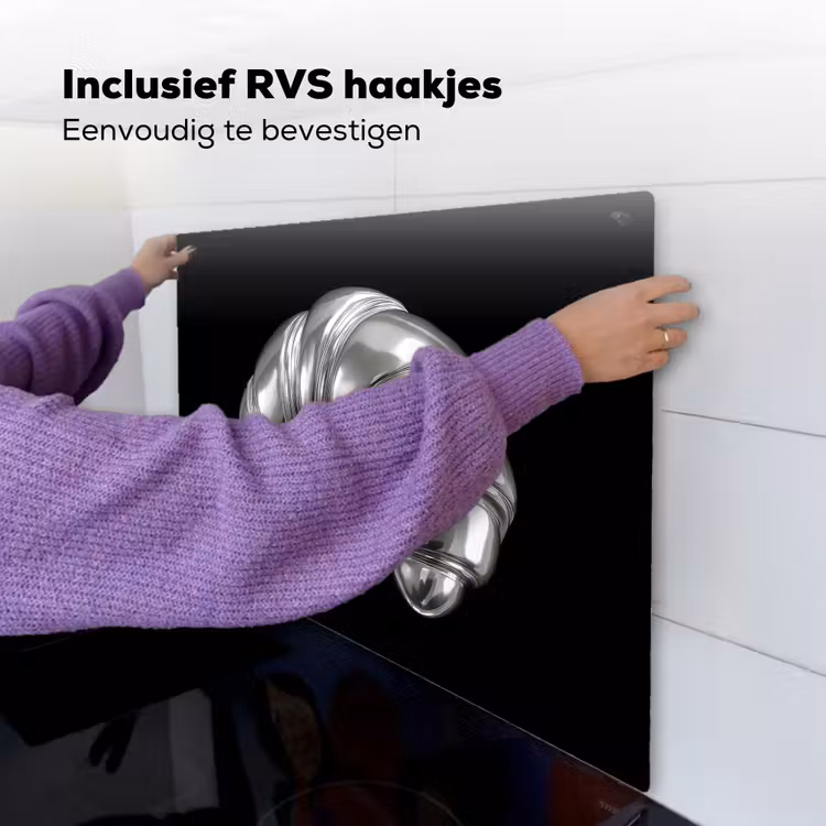 Croissant - Metaal - Zilver Inductie beschemer met haakjes middel -ky-ophangen-nl