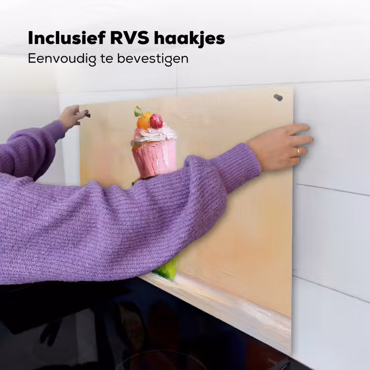 Cupcakes - Gestapeld - Kleurrijk - Fruit Inductie beschemer met haakjes middel -ky-ophangen-nl