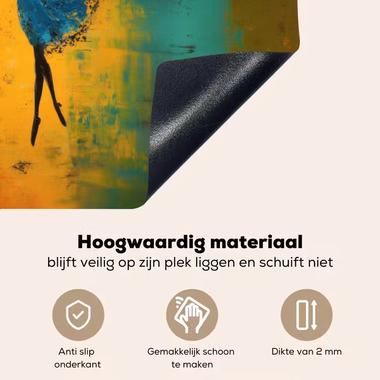 Dansen - Vrouwen - Verfstructuur Inductie beschemer met haakjes klein -ky-onderkant-nl