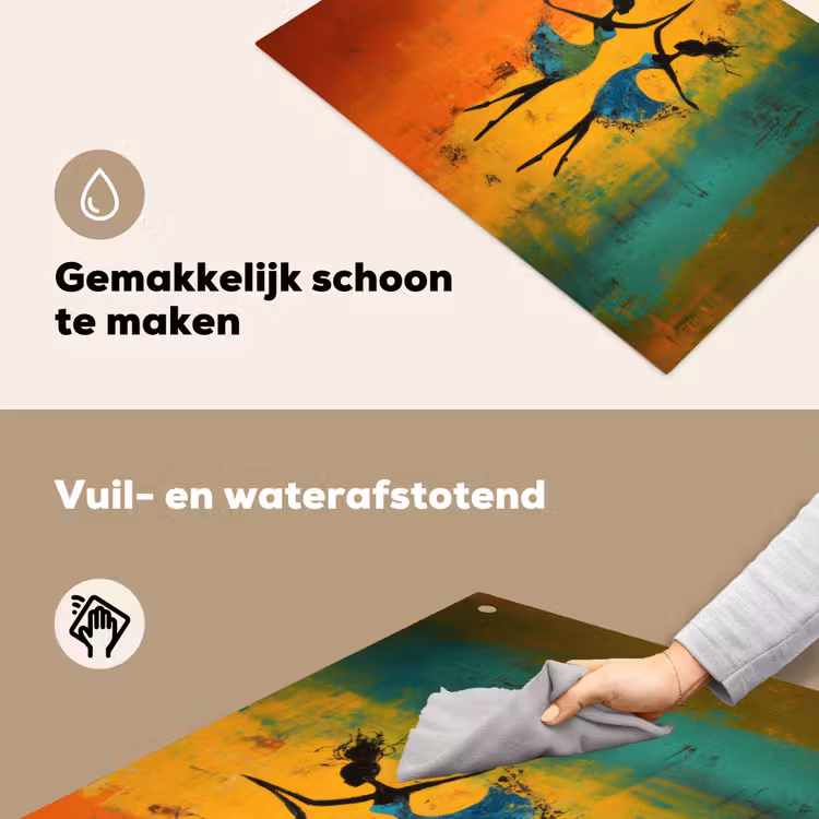 Dansen - Vrouwen - Verfstructuur Inductie beschemer met haakjes klein -ky-schoon-nl