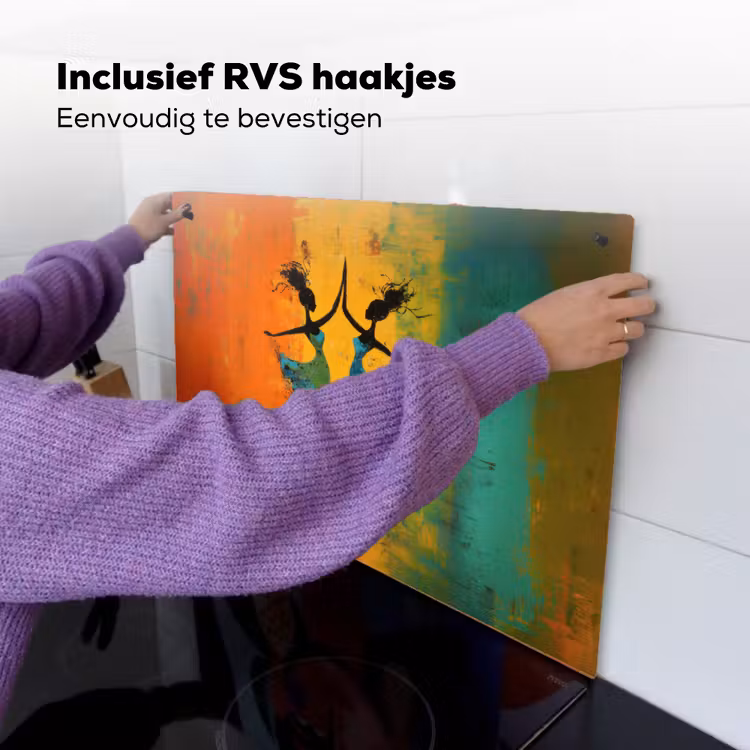 Dansen - Vrouwen - Verfstructuur Inductie beschemer met haakjes klein -ky-ophangen-nl