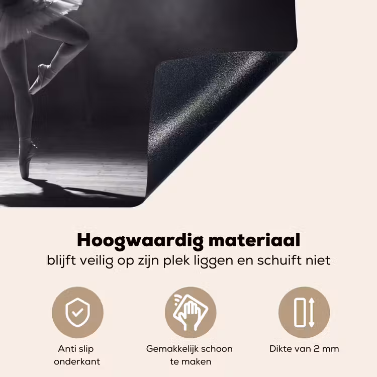Danser - Podium - Zwart-wit - Kunst - Klassiek Inductie beschemer met haakjes klein -ky-onderkant-nl