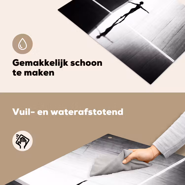 Danser - Silhouette - Kunst - Modern - Zwart-wit Inductie beschemer met haakjes klein -ky-schoon-nl