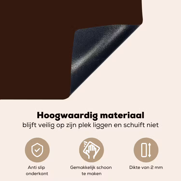 Dark - Chocolate - Bruin Inductie beschemer met haakjes klein 777 -ky-onderkant-nl