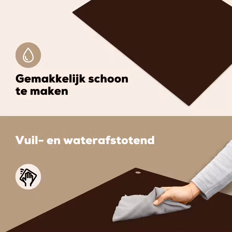 Dark - Chocolate - Bruin Inductie beschemer met haakjes klein 777 -ky-schoon-nl