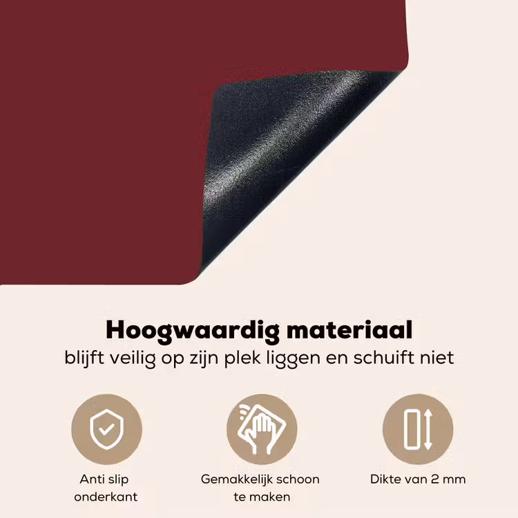 Dark - Garnet - Rood Inductie beschemer met haakjes klein 777 -ky-onderkant-nl