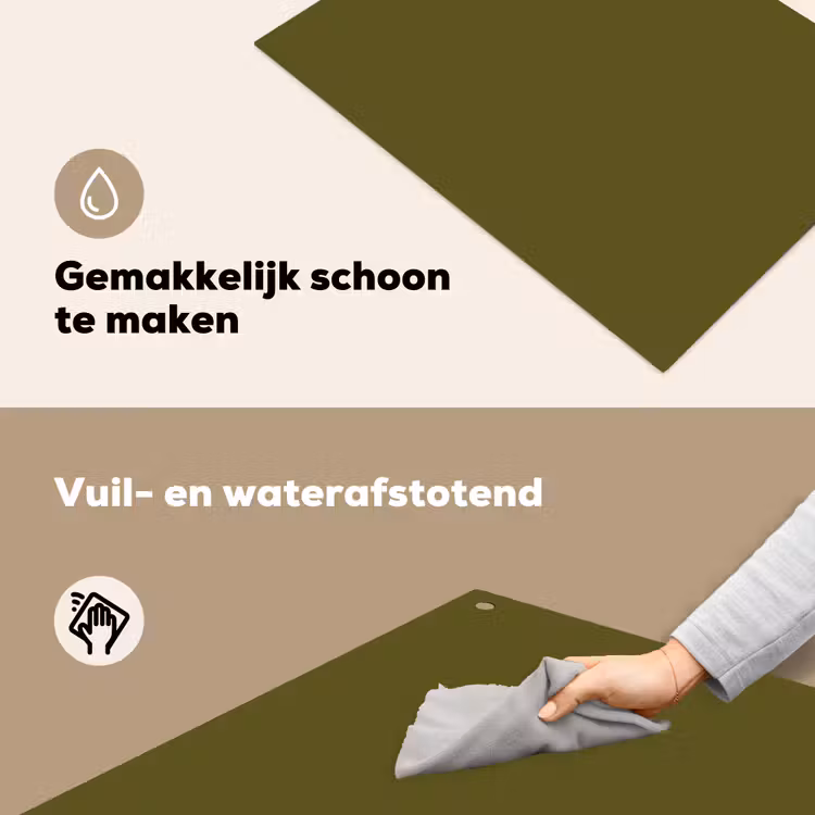 Dark - Olive - Groen Inductie beschemer met haakjes klein 777 -ky-schoon-nl