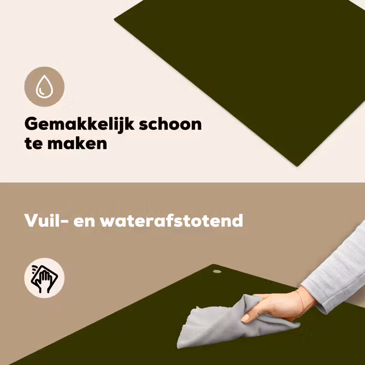 Dark - Olive - Groen Inductie beschemer met haakjes klein 777 -ky-schoon-nl