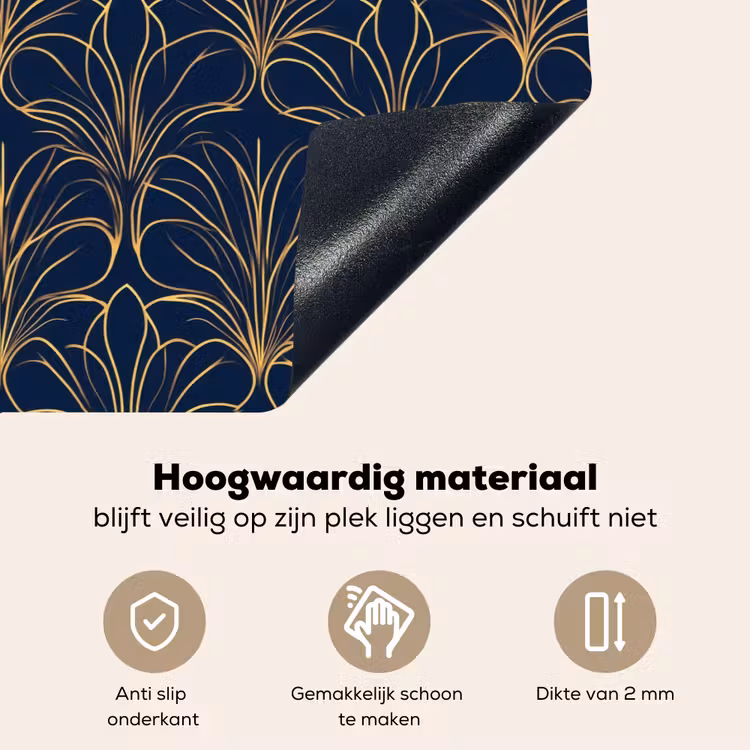 Deco - Waaier - Blauw Inductie beschemer met haakjes klein 777 -ky-onderkant-nl