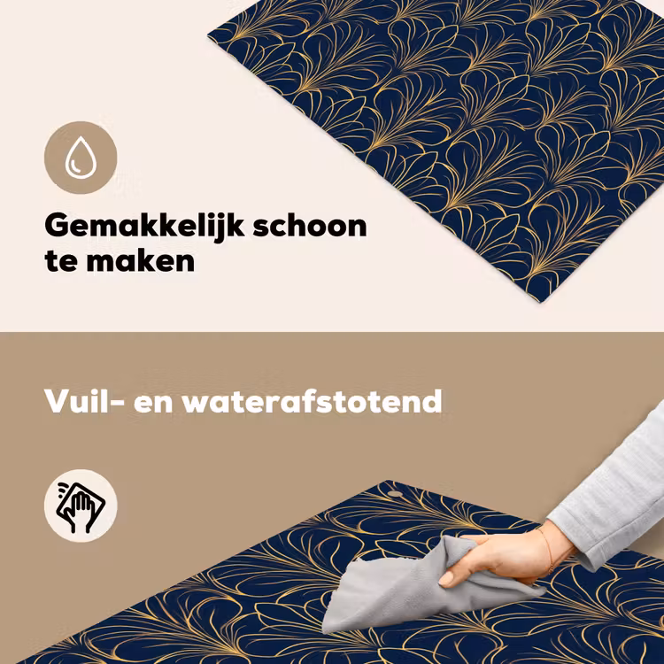 Deco - Waaier - Blauw Inductie beschemer met haakjes klein 777 -ky-schoon-nl