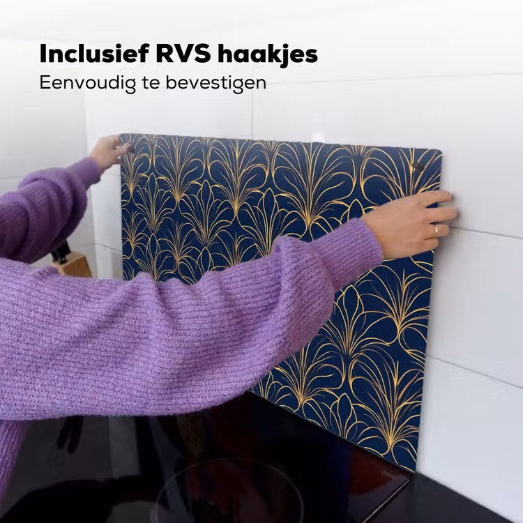 Deco - Waaier - Blauw Inductie beschemer met haakjes klein 777 -ky-ophangen-nl