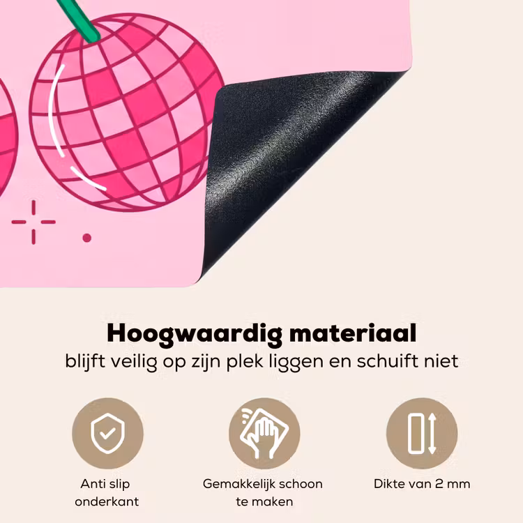 Decoratie - Disco-bal - Feest - Roze Inductie beschemer met haakjes klein -ky-onderkant-nl