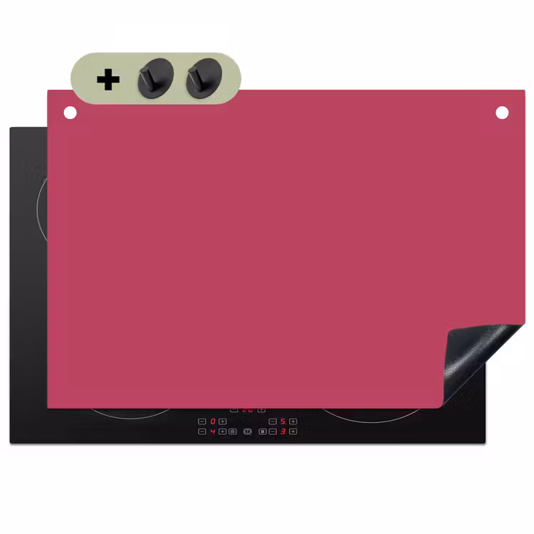 Deep - Berry - Rood Inductie beschemer met haakjes klein 777 -3d