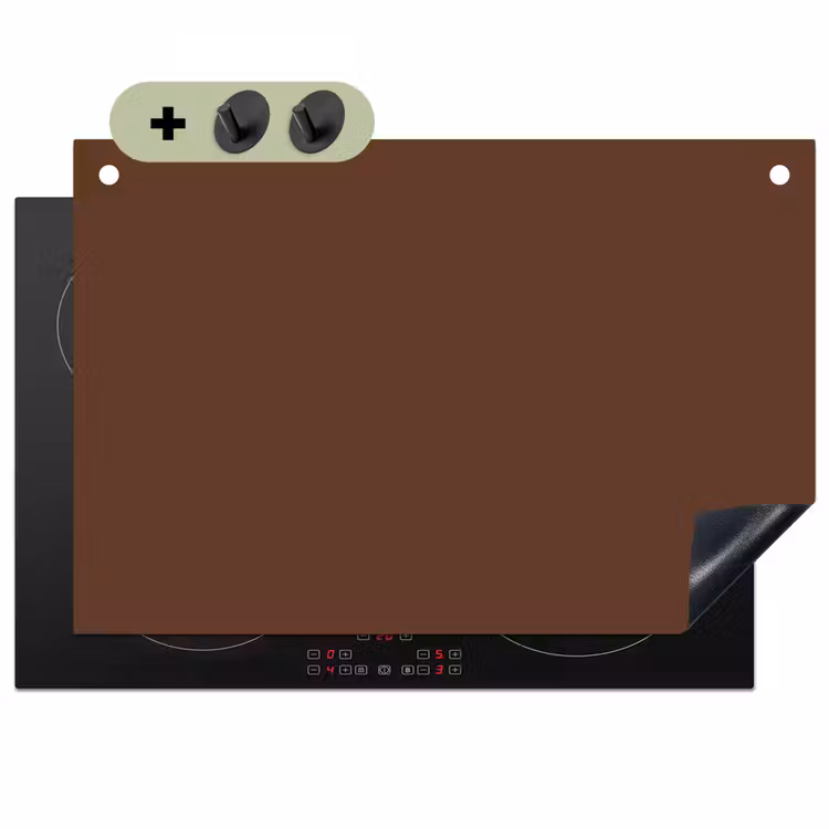 Deep - Clay - Brown - Bruin Inductie beschemer met haakjes klein 777 -3d