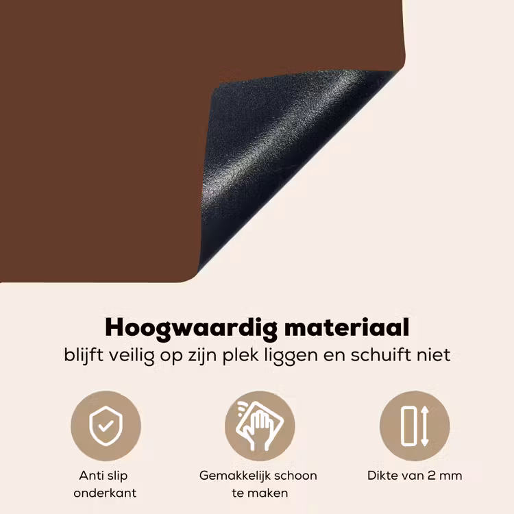 Deep - Clay - Brown - Bruin Inductie beschemer met haakjes klein 777 -ky-onderkant-nl