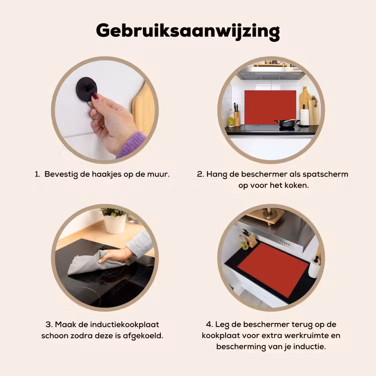 Deep - Crimson - Rood Inductie beschemer met haakjes klein 777 -ky-gebruik-nl