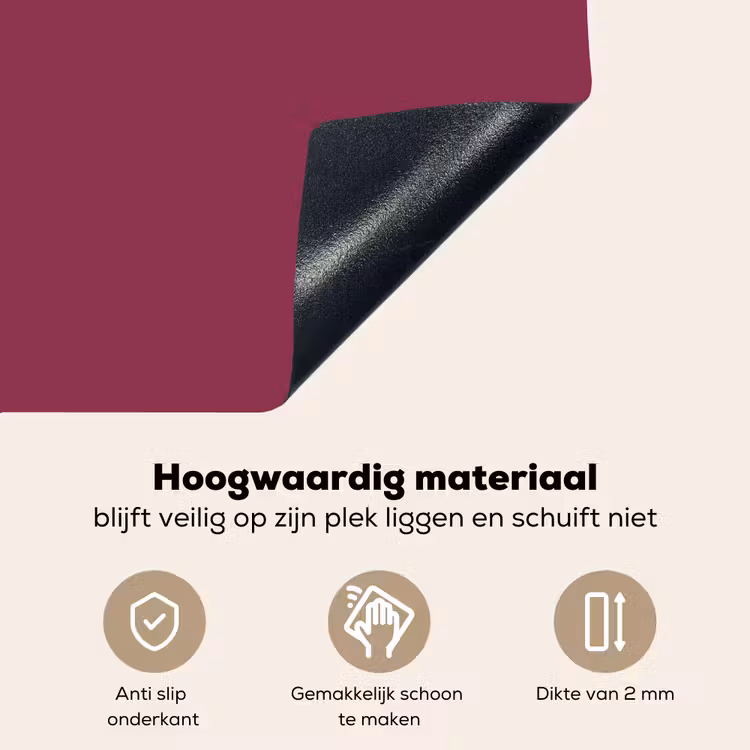 Deep - Rasberry - Rood Inductie beschemer met haakjes klein 777 -ky-onderkant-nl