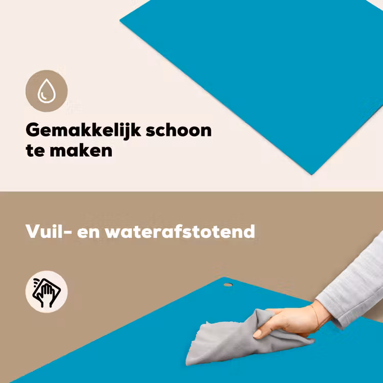 Deep - Turquoise - Turkoois Inductie beschemer met haakjes klein 777 -ky-schoon-nl