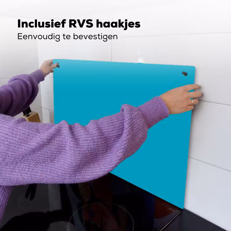 Deep - Turquoise - Turkoois Inductie beschemer met haakjes klein 777 -ky-ophangen-nl