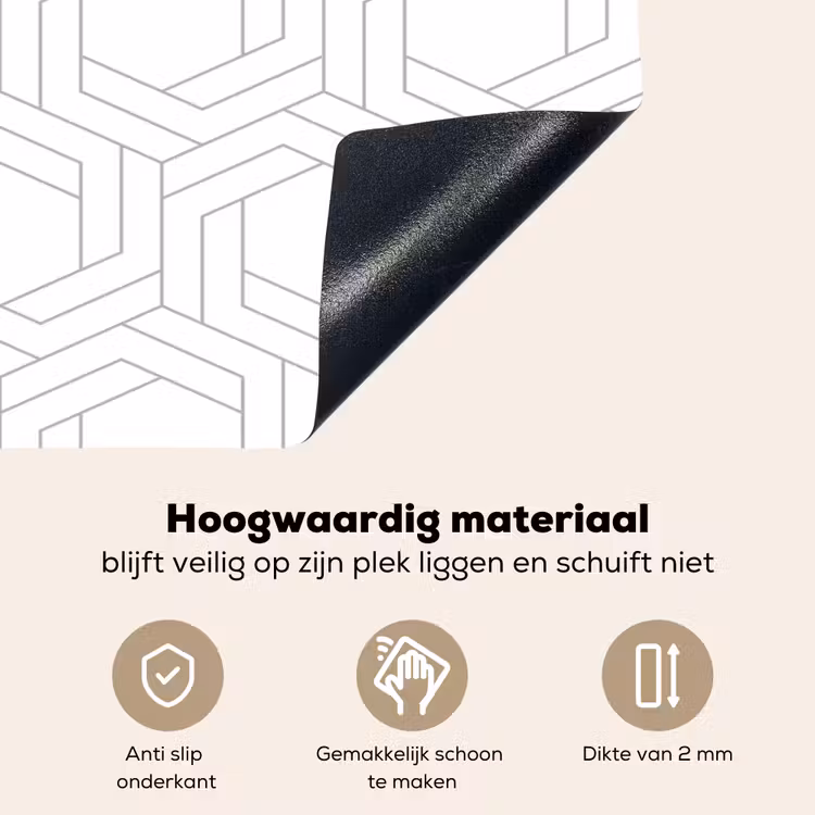 Design - Geometrie - Patronen - Abstract Inductie beschemer met haakjes klein 777 -ky-onderkant-nl
