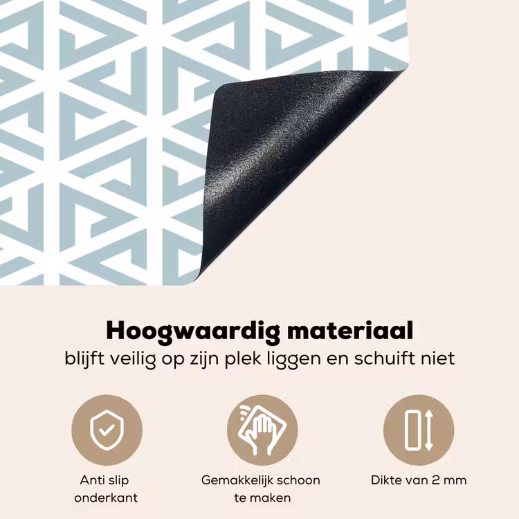 Design - Geometrie - Patroon - Driehoek Inductie beschemer met haakjes klein 777 -ky-onderkant-nl