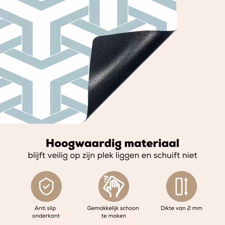 Design - Lijn - Patroon Inductie beschemer met haakjes klein 777 -ky-onderkant-nl