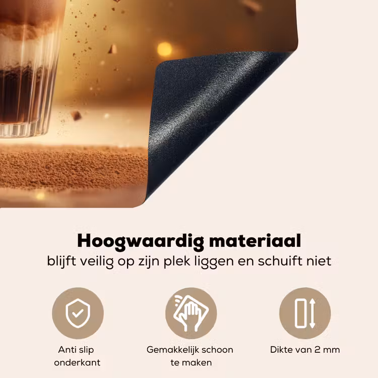 Dessert - Chocolade - Zoet - Eten Inductie beschemer met haakjes klein -ky-onderkant-nl