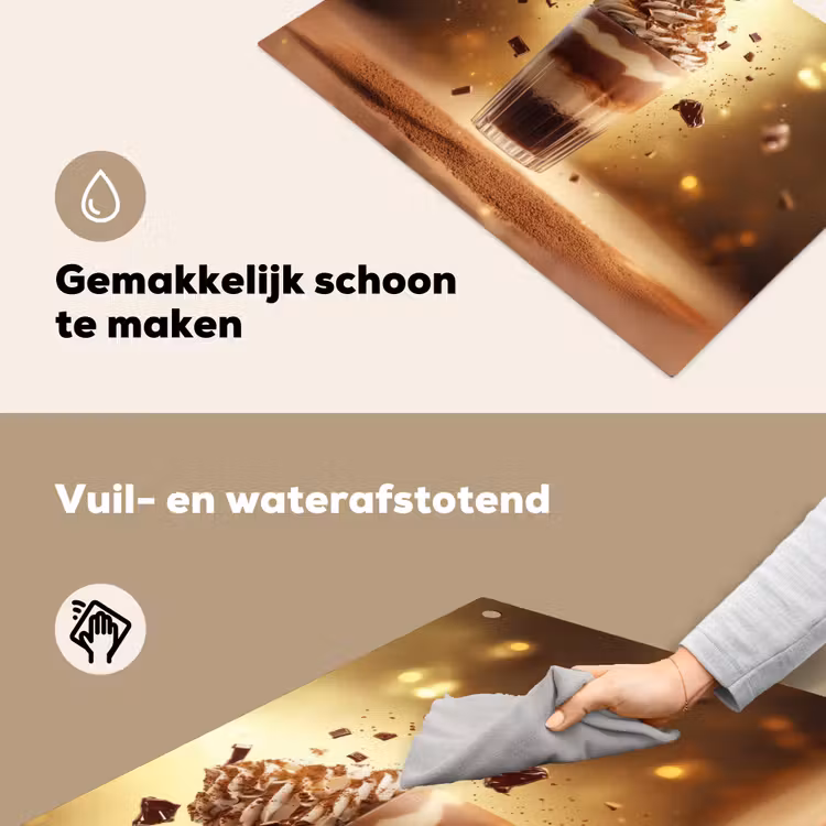 Dessert - Chocolade - Zoet - Eten Inductie beschemer met haakjes klein -ky-schoon-nl